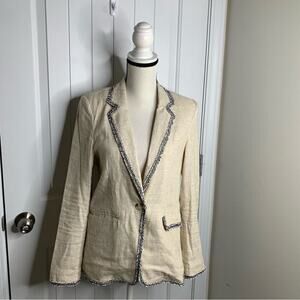Love‎ Token linen blend one button closure blazer jacket size small minimalist
